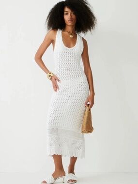 NWT J Crew White Crochet Maxi Dress Size XS